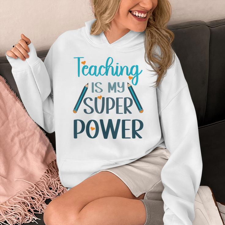 Retro Groovy Teaching Is My Super Power Teacher's Present Men Women Women's Hoodie, funny design