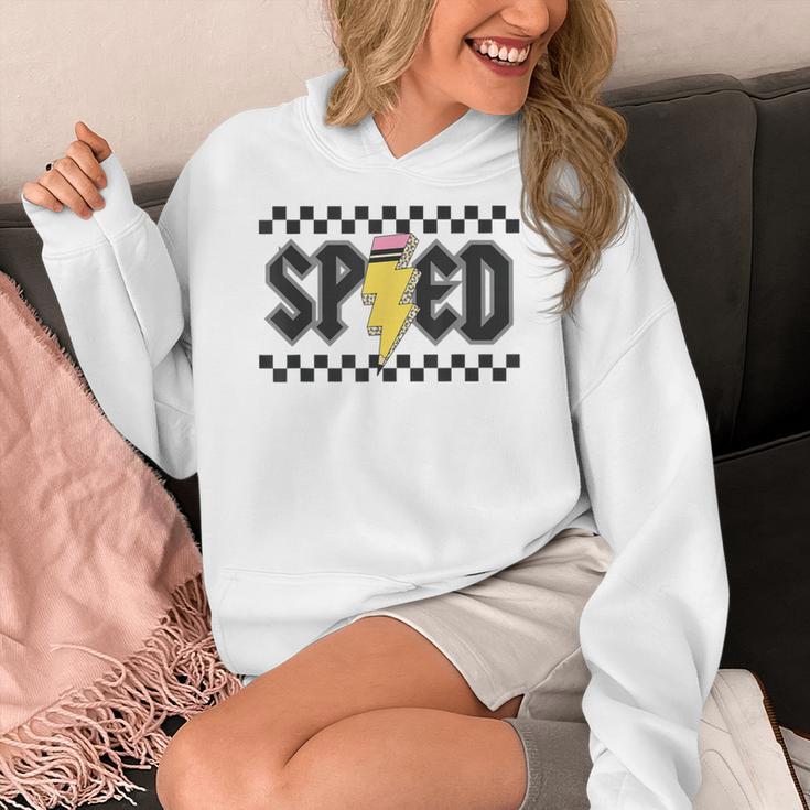 Retro SPED Teacher Pencil Lightning Bolt Back To School Women's Hoodie, funny design Retro SPED Teacher Pencil Lightning Bolt Back To School Women's Hoodie, funny design