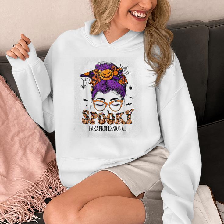 Spooky Paraprofessional Life Halloween Messy Bun Teacher For Men Women Women's Hoodie, funny design Spooky Paraprofessional Life Halloween Messy Bun Teacher For Men Women Women's Hoodie, funny design