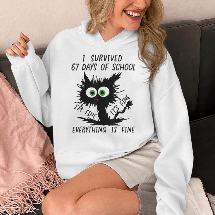 I Survived 67 Days Of School Teachers Students Humor Women's Hoodie, funny design