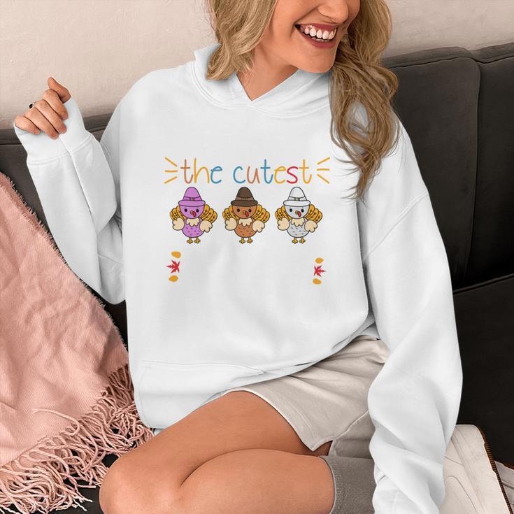 I Teach The Cutest Turkeys School Teachers Thanksgiving Women's Hoodie, funny design