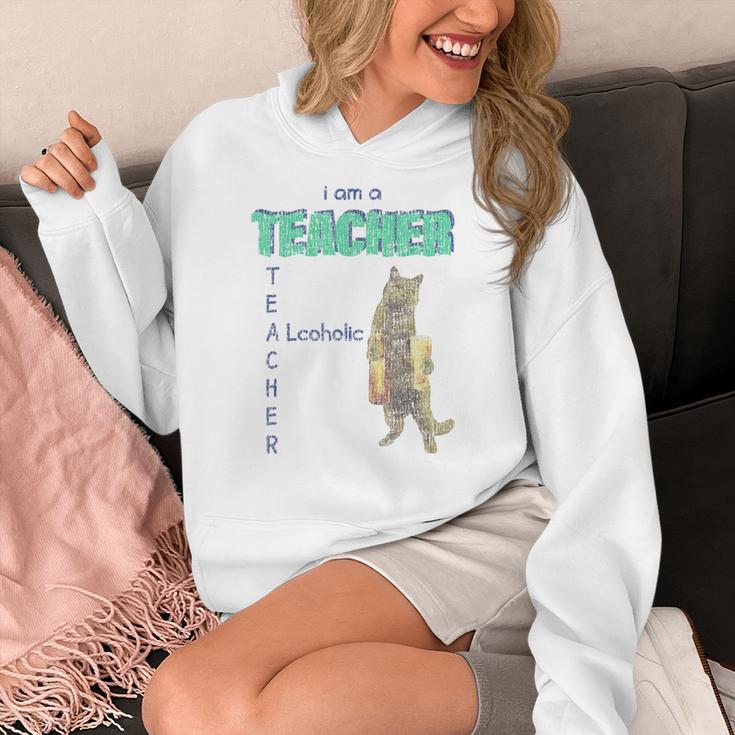 I Am A Teacher Alcoholic Cat Beer Feline Men Women Women's Hoodie, funny design I Am A Teacher Alcoholic Cat Beer Feline Men Women Women's Hoodie, funny design