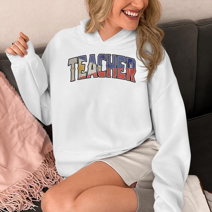 Teacher Filipino Vintage Heritage DNA Flag Women's Hoodie, funny design Teacher Filipino Vintage Heritage DNA Flag Women's Hoodie, funny design