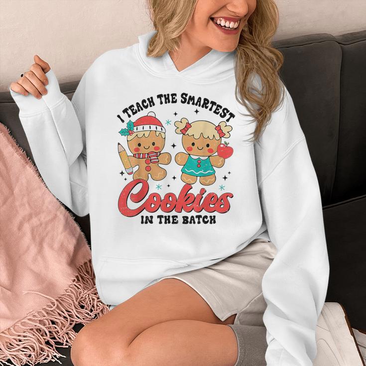 Teacher Of Smart Cookies Cute Gingerbread Teacher Christmas Women's Hoodie, funny design