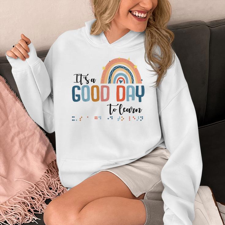 Teacher Of Visually Impaired Braille A Good Day To Learn Women's Hoodie, funny design