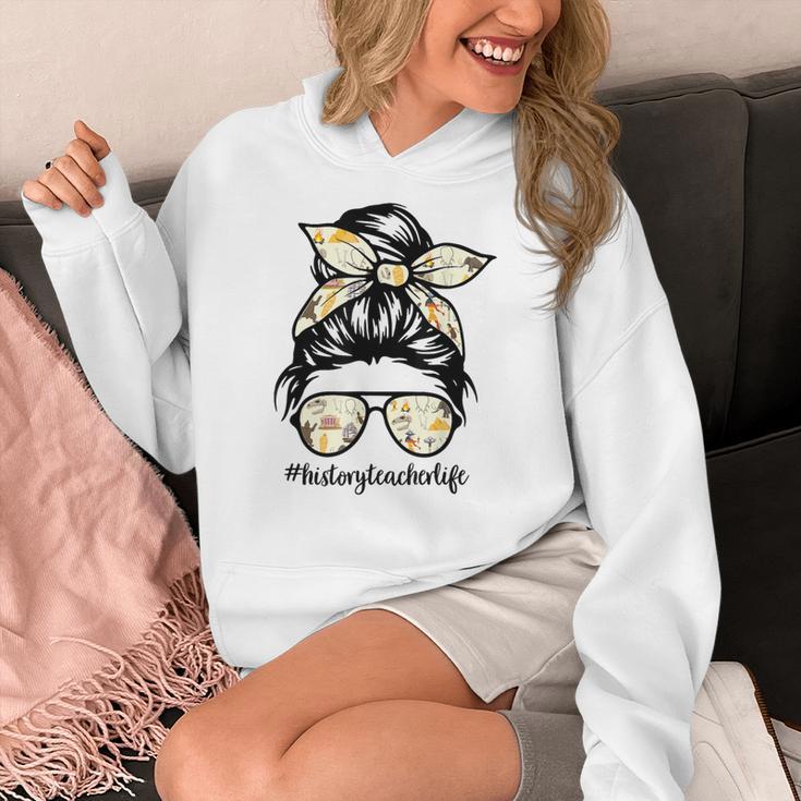 History Teacher Messy Bun Life Hair Glasses Women's Hoodie, History Teacher Gifts, funny design History Teacher Messy Bun Life Hair Glasses Women's Hoodie, History Teacher Gifts, funny design