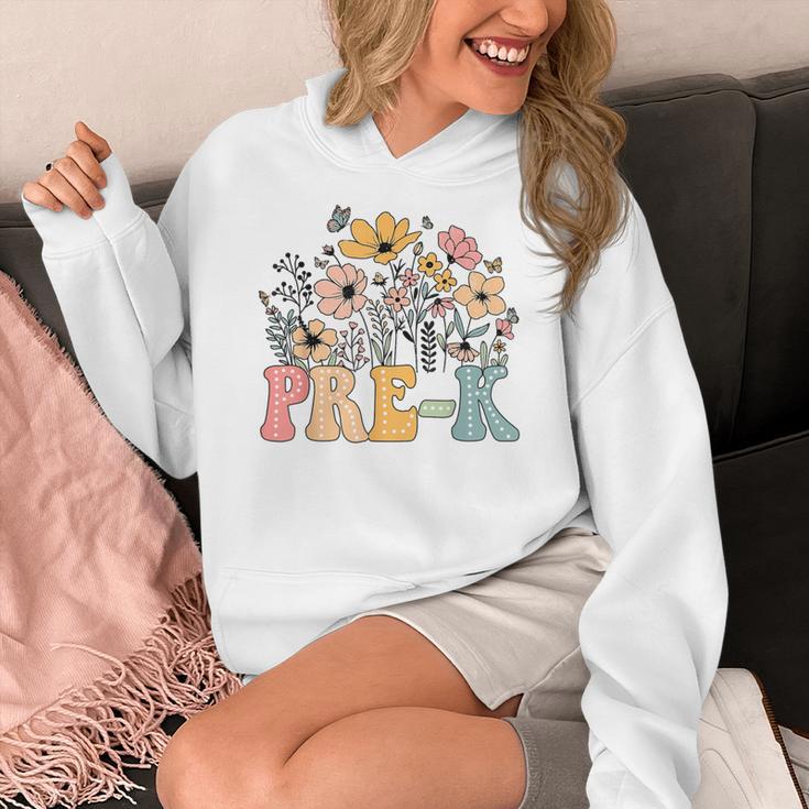 Wildflower Pre-K Preschool Team Floral Teacher Girls Women's Hoodie, funny design