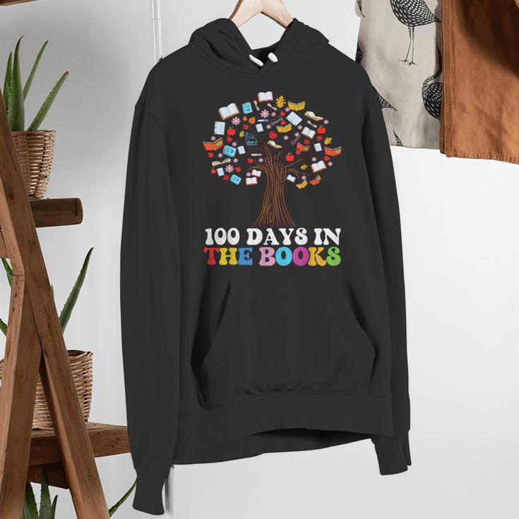 100 Days In The Books Reading Teacher 100th Day Of School Women's Hoodie, funny gift