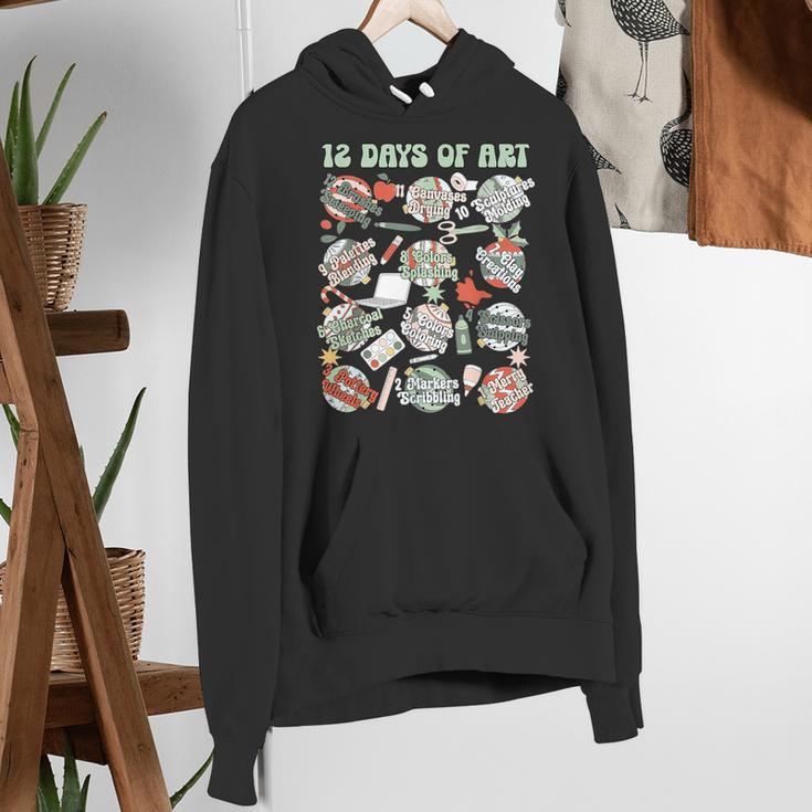 12 Days Of Art Teacher Christmas Artists Painter Educational Women's Hoodie, funny gift 12 Days Of Art Teacher Christmas Artists Painter Educational Women's Hoodie, funny gift