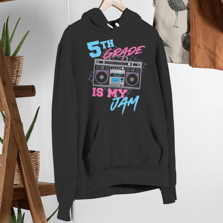 5th Grade Is My Jam Vintage 80s Boombox Teacher Student Women's Hoodie, funny gift