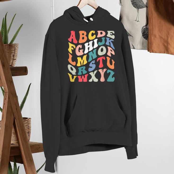 Alphabet Hi Back To School ABC Pre K Kindergarten Teacher Women's Hoodie, funny gift