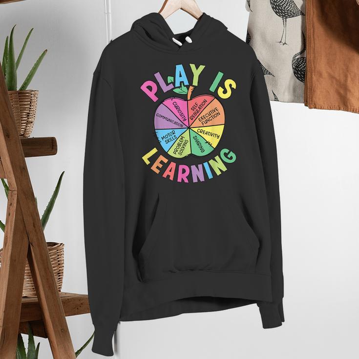 Apple Retro Play Is Learning Kindergarten Teacher Daycare Women's Hoodie, funny gift Apple Retro Play Is Learning Kindergarten Teacher Daycare Women's Hoodie, funny gift