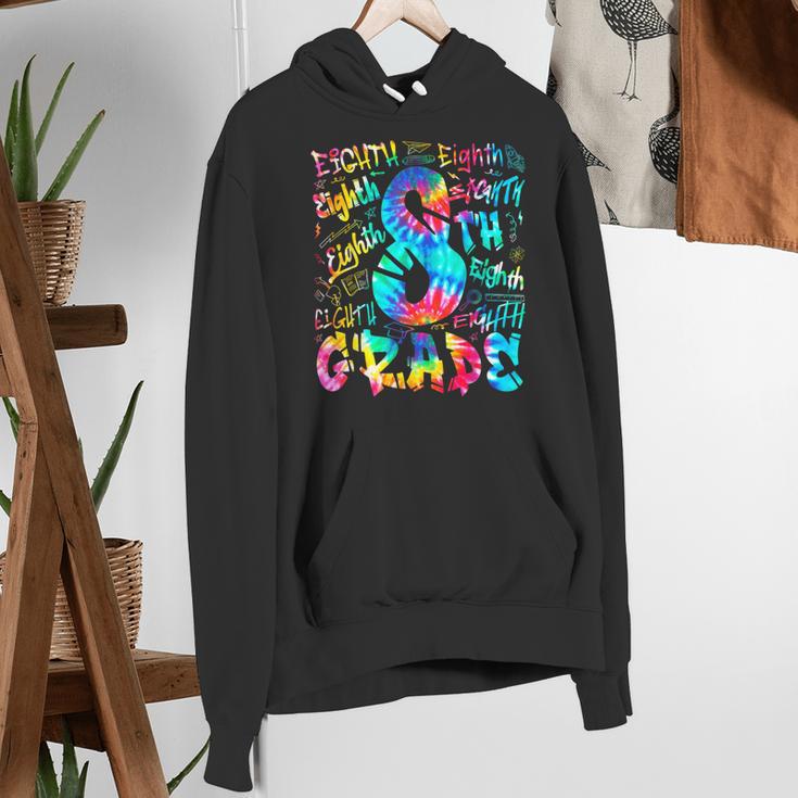 Back To School Eighth 8th Grade Tie Dye Typography Teacher Women's Hoodie, funny gift Back To School Eighth 8th Grade Tie Dye Typography Teacher Women's Hoodie, funny gift