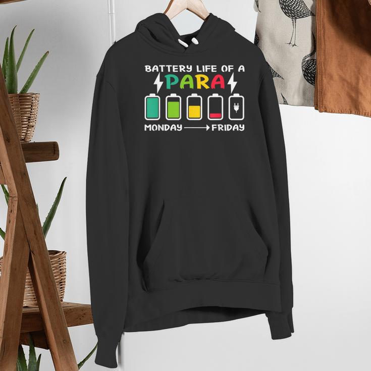 Battery Life Of a Paraprofessional Para Teacher Life Women's Hoodie, funny gift