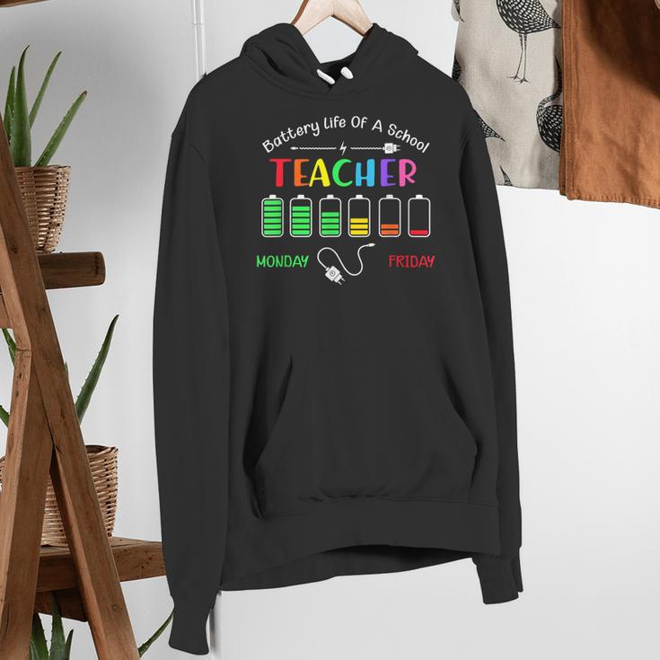 Battery Life Of A School Teacher Monday To Friday For Men Women Women's Hoodie, funny gift