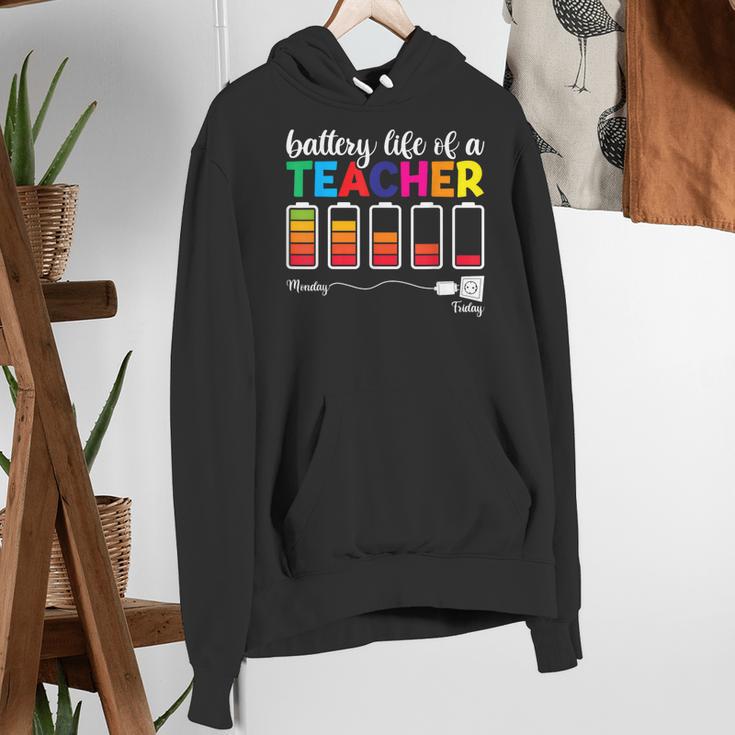 Battery Life Of a Teacher Shirt Thanksgiving Teacher Women's Hoodie, funny gift