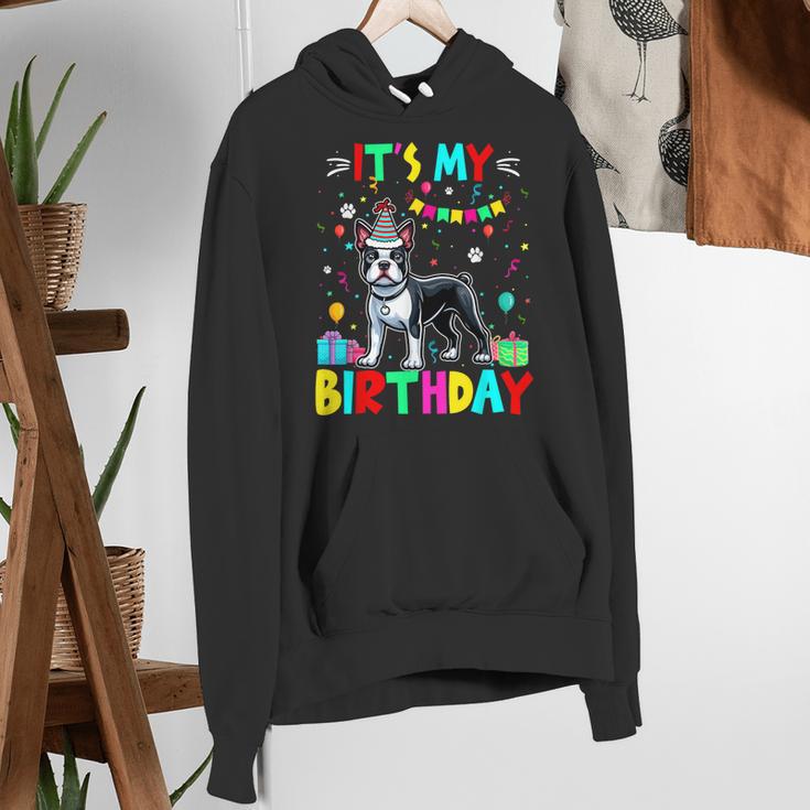 My Birthday Colorful Costume Boston Terrier Party Women's Hoodie, funny gift