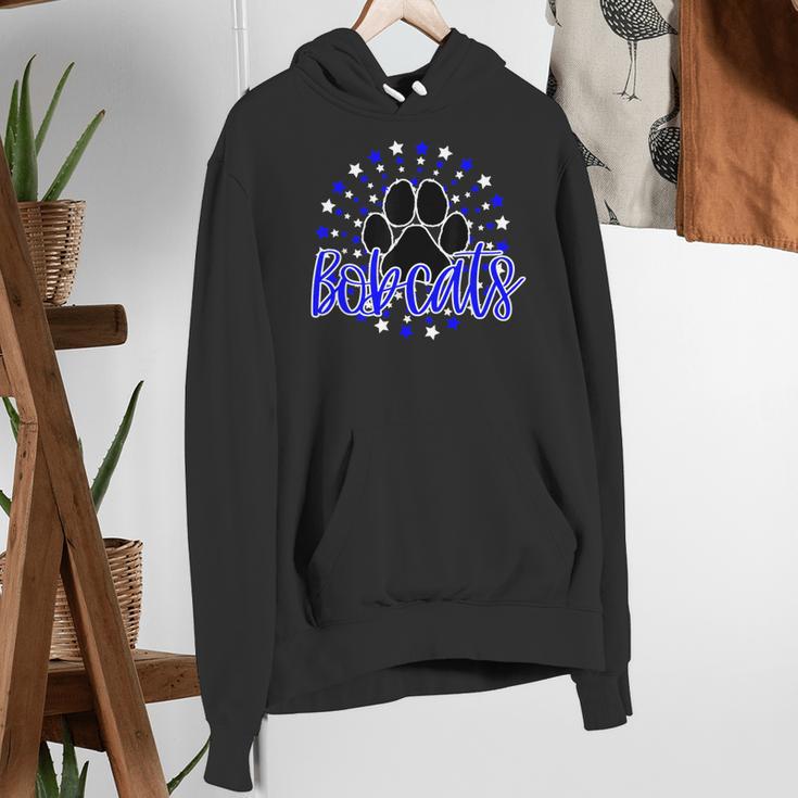 Blue Bobcats School Spirit Coquette Bow Mascot Teacher Women's Hoodie, funny gift Blue Bobcats School Spirit Coquette Bow Mascot Teacher Women's Hoodie, funny gift