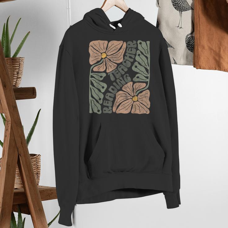 Boho Floral Reading Teacher Retro Reading Specialist Wildfl Women's Hoodie, funny gift