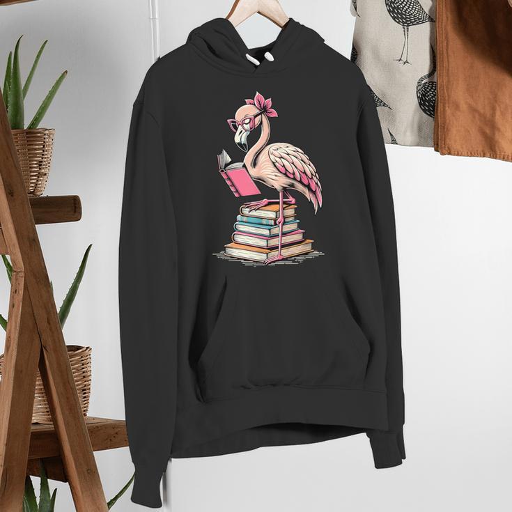 Book Lover Cute Flamingo Reading Teacher Librarian Women Women's Hoodie, funny gift