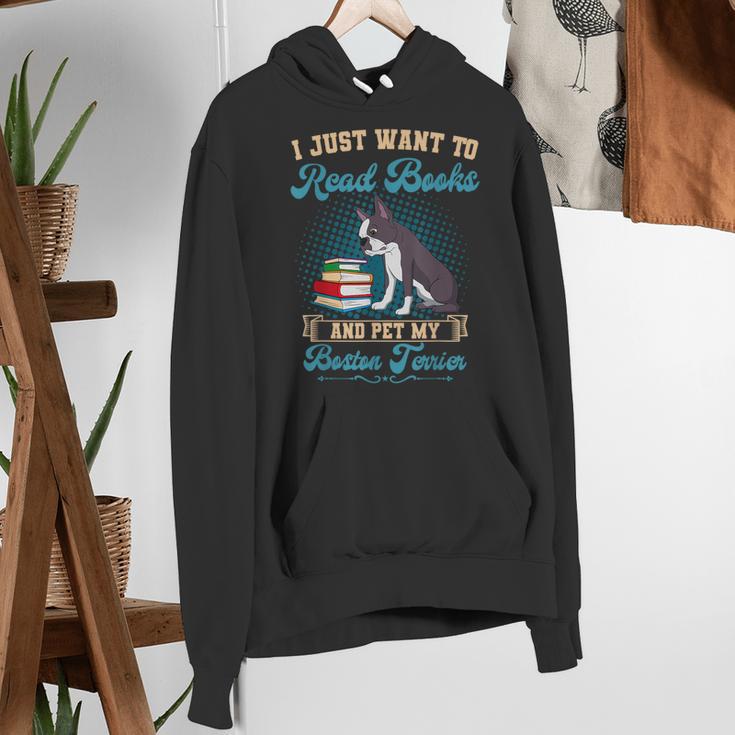 Boston Terrier American Gentleman Bibliophile Book Lover Women's Hoodie, American Boston Terrier Hoodies, funny gift
