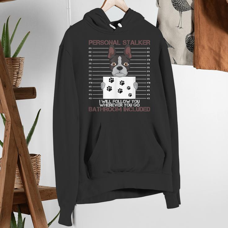 Boston Terrier American Gentleman Personal Stalker Dog Lover Women's Hoodie, American Boston Terrier Hoodies, funny gift