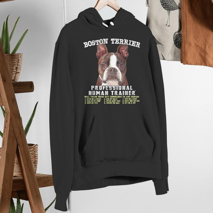 Boston Terrier Brindle Dog Professional Human Trainer Women's Hoodie, funny gift