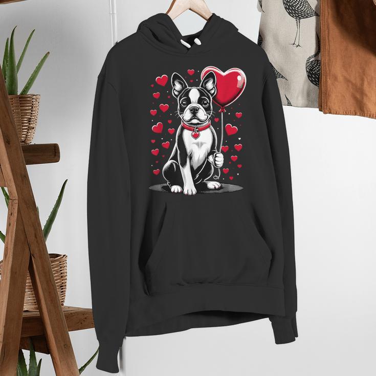 Boston Terrier Dog Valentine's Day Dog Owner Valentine Women's Hoodie, funny gift