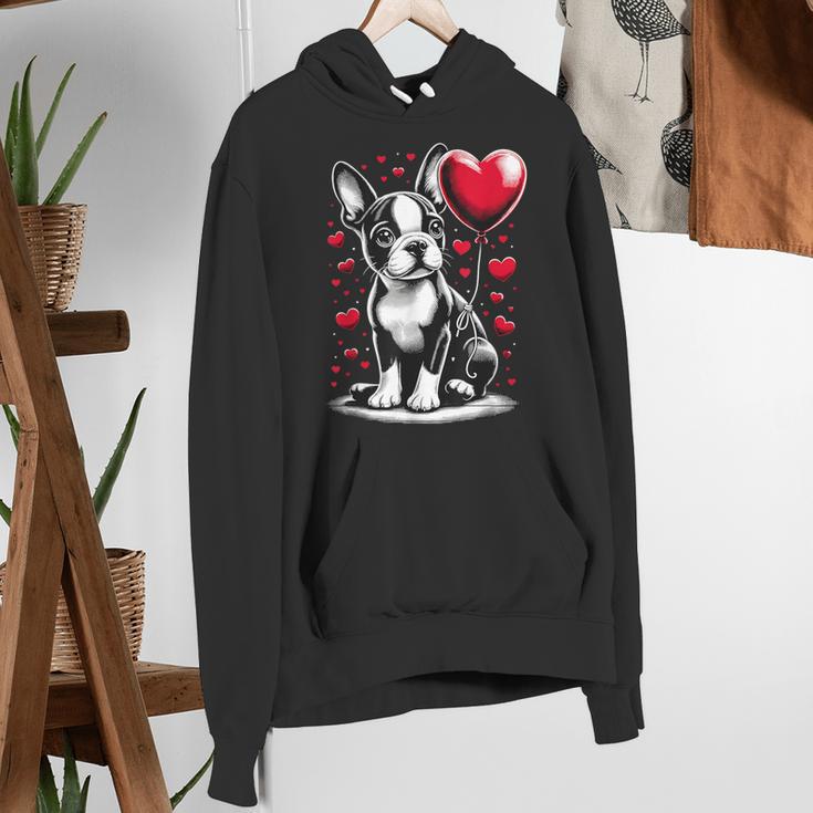 Boston Terrier Dog Valentine's Day Dog Owner Women's Hoodie, funny gift