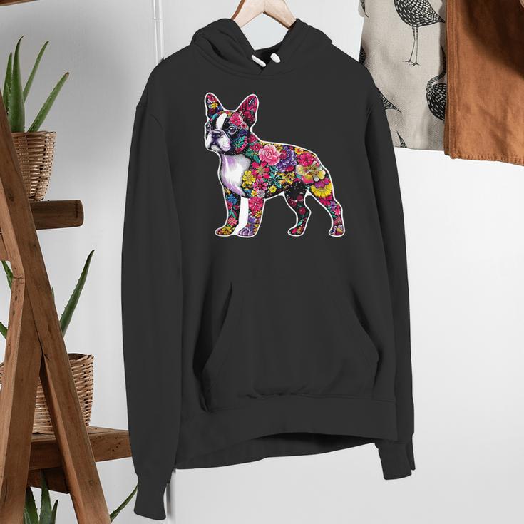 Boston Terrier Floral Dog Lover Vintage Distressed For Men Women Kids Women's Hoodie, funny gift