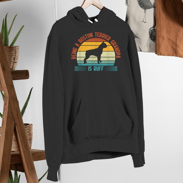 Being a Boston Terrier Grandpa Is Ruff Boston Terrier Women's Hoodie, funny gift