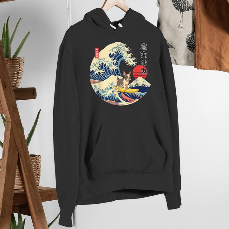 Boston Terrier Japanese Kanagawa Wave Surf Loyal Dog Men Women Kids Women's Hoodie, funny gift