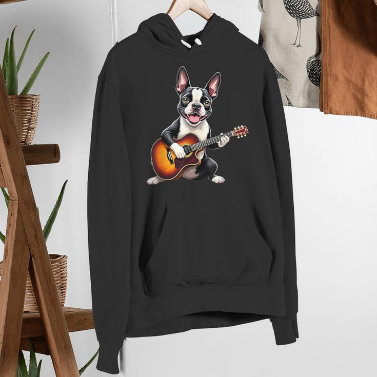 Boston Terrier Playing Guitar Boston Terrier Women's Hoodie, funny gift