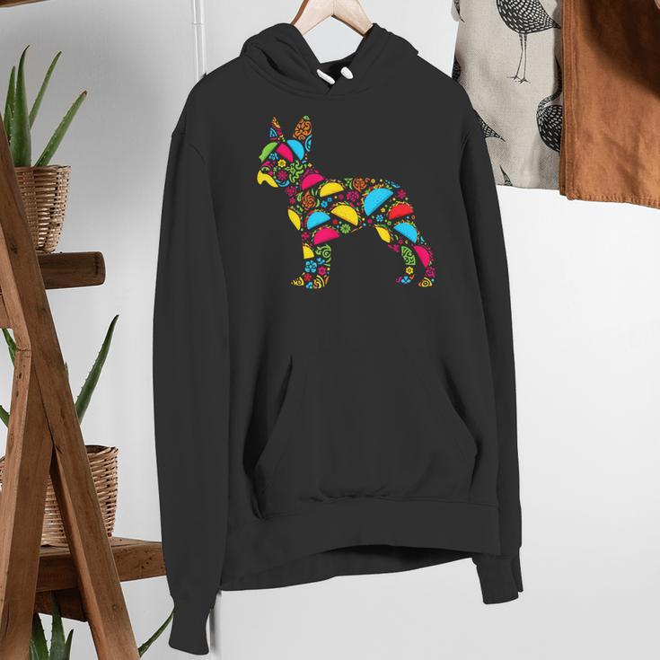 Boston Terrier Tacos Mexican Cinco De Mayo Taco Women's Hoodie, funny gift