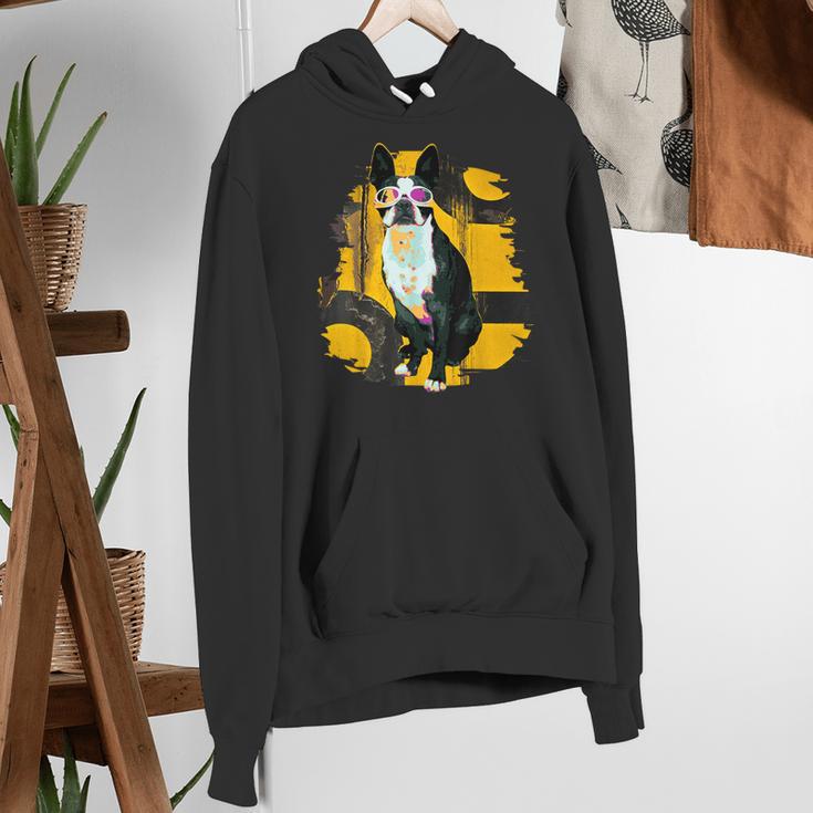 Boston Terrier s Mid-Century Modern Art s Street Grunge Women's Hoodie, funny gift