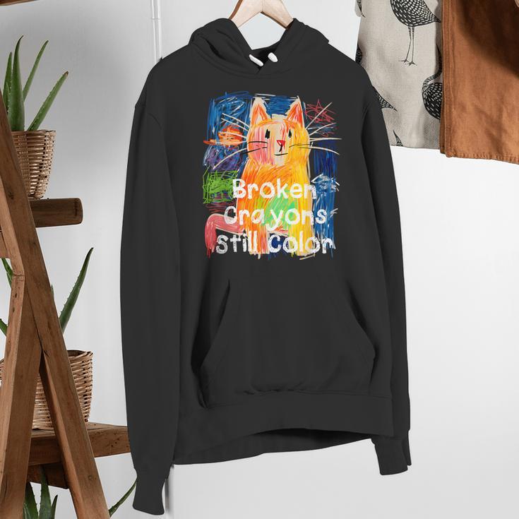 Broken Crayons Still Color Cat Teacher Women's Hoodie, funny gift