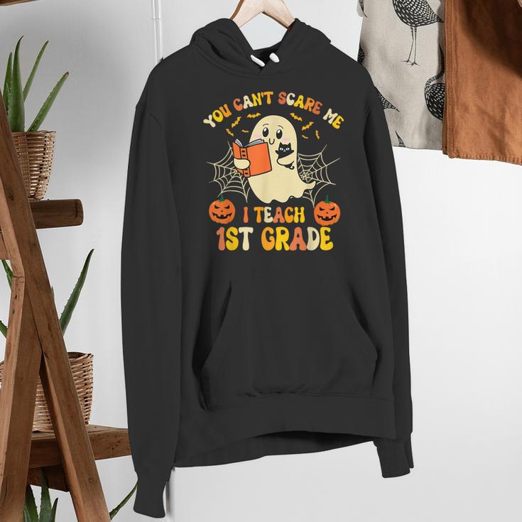 You Can't Scare Me I Teach First Grade Halloween Teacher Women's Hoodie, First Grade Teacher Hoodies, funny gift