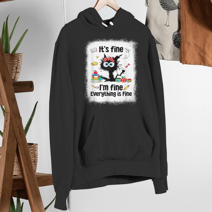 Cat It's Fine I'm Fine Everything Is Fine Teacher Life Women's Hoodie, funny gift Cat It's Fine I'm Fine Everything Is Fine Teacher Life Women's Hoodie, funny gift