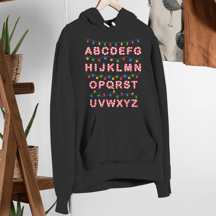Christmas Alphabet Candy Cane Teachers Students Candy Cane For Men Women Kids Women's Hoodie, funny gift