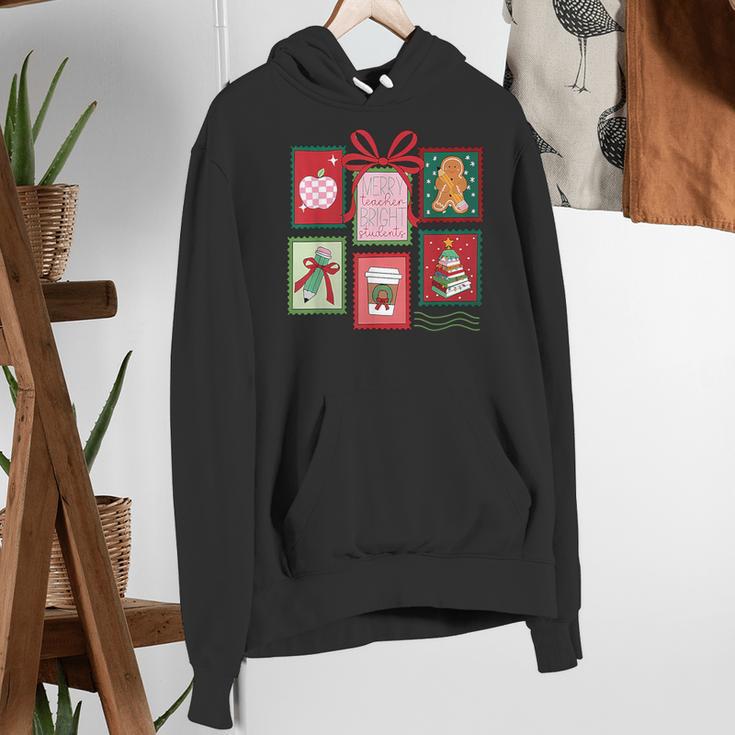 Christmas Teacher Stamps Women's Hoodie, funny gift