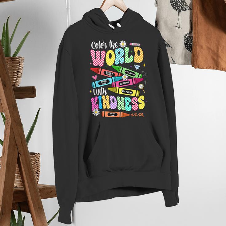 Color The World With Kindness Teacher Back To School Women's Hoodie, funny gift