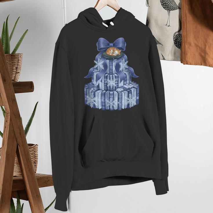 Coquette Bow Book Tree Merry Christmas Xmas Teacher Holiday Women's Hoodie, funny gift