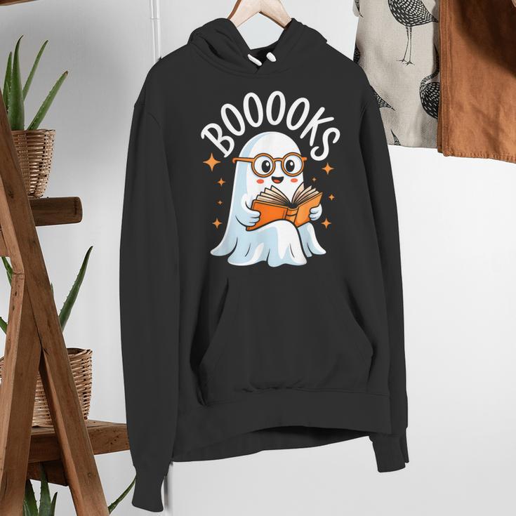 Cute Ghost Reading Book Librarian Teacher Halloween Costume Women's Hoodie, funny gift