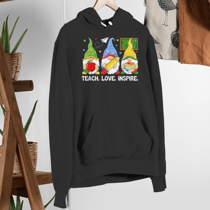 Cute Gnomes Teach Love And Inspire Back To School Teacher Women's Hoodie, funny gift