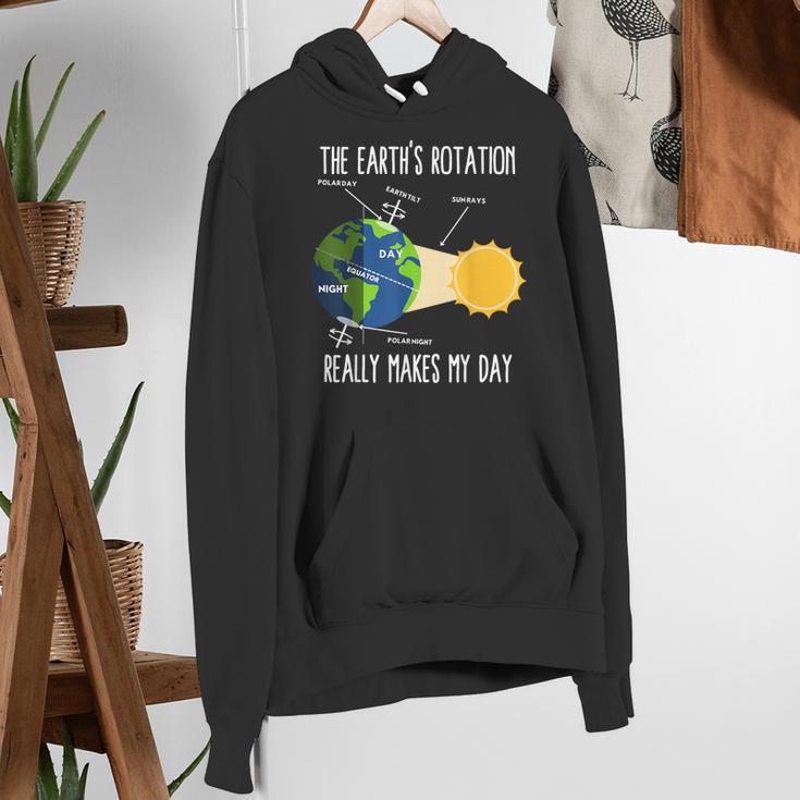 Earth Rotation Earth Day Science Teacher Kids Women Women's Hoodie, Science Teacher Hoodies, funny gift