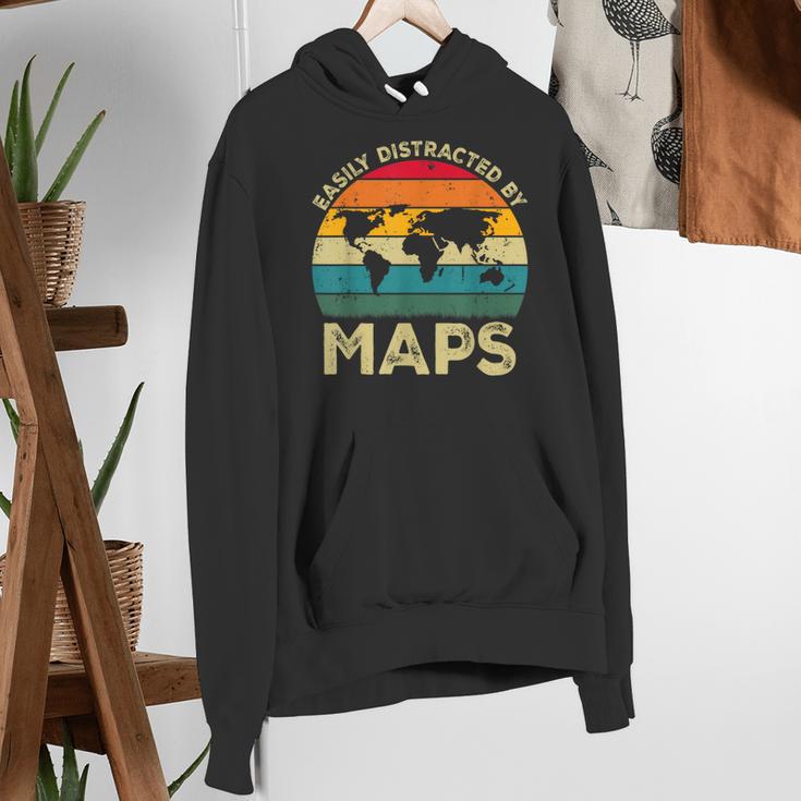Easily Distracted By Maps Geography Teacher Women's Hoodie, funny gift Easily Distracted By Maps Geography Teacher Women's Hoodie, funny gift