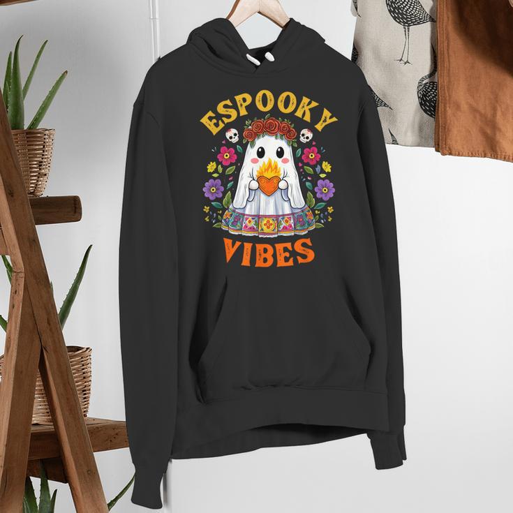 Espooky Vibes Spanish Mexican Halloween Ghost Teachers Women's Hoodie, funny gift