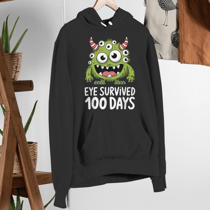 Eye Survived 100 Days Of School Monster Lover Teacher Kids Women's Hoodie, funny gift Eye Survived 100 Days Of School Monster Lover Teacher Kids Women's Hoodie, funny gift