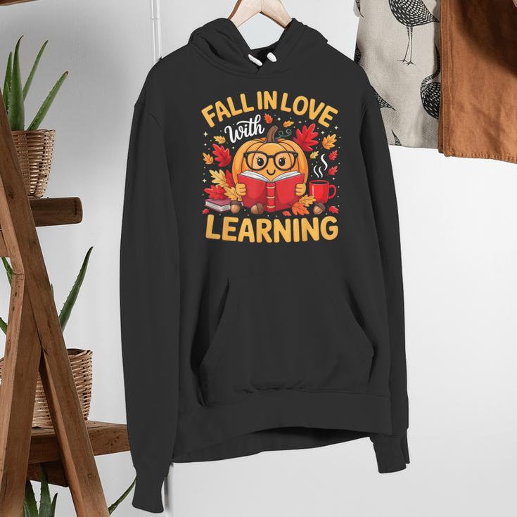 Fall In Love With Learning Pumpkin Thanksgiving Teacher Fall Women's Hoodie, funny gift Fall In Love With Learning Pumpkin Thanksgiving Teacher Fall Women's Hoodie, funny gift