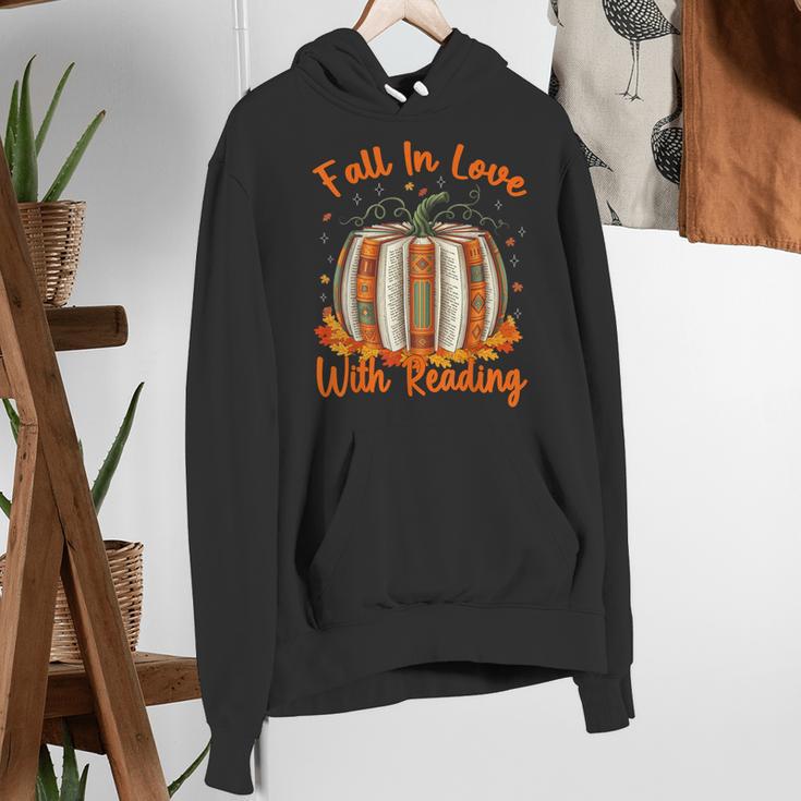 Fall In Love With Reading Pumpkin Autumn Librarians Teacher Women's Hoodie, funny gift Fall In Love With Reading Pumpkin Autumn Librarians Teacher Women's Hoodie, funny gift